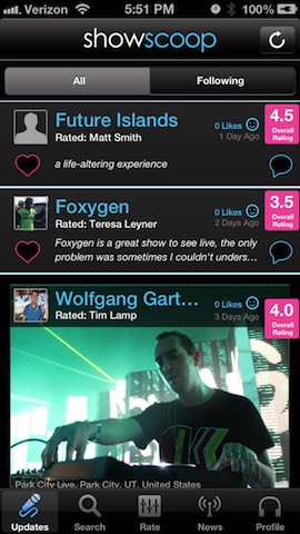 ShowScoop screenshot